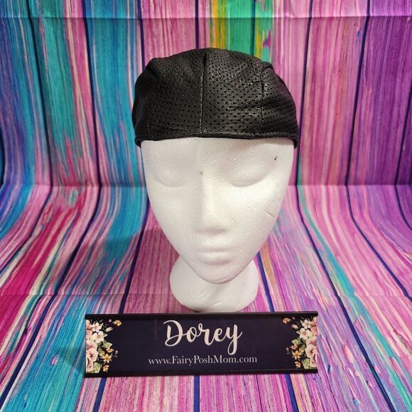 Other - Black Totally Aerated Leather Motorcycle Riders Breeze Cap